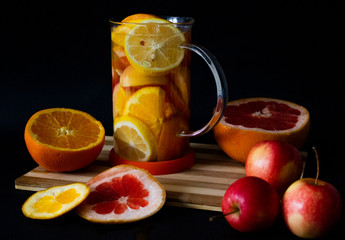 Vitamin C tea with fresh fruits