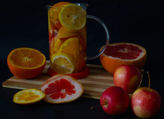 Vitamin C tea with fresh fruits