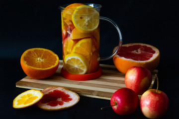 Vitamin C tea with fresh fruits
