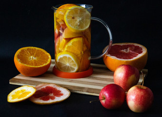 Vitamin C tea with fresh fruits