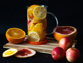Vitamin C tea with fresh fruits