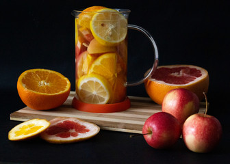 Vitamin C tea with fresh fruits