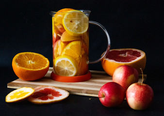 Vitamin C tea with fresh fruits