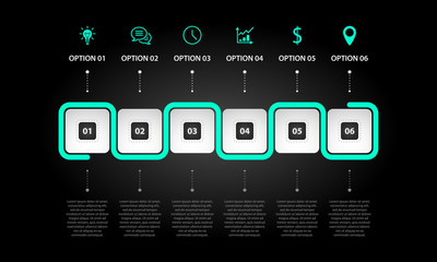 Abstract cyan elements of graph, diagram with steps