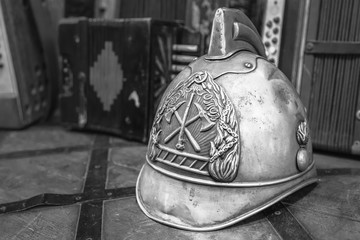 Firefighter brass helmet