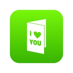 Happy Valentines day or weeding card icon digital green for any design isolated on white vector illustration