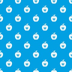 King apple pattern vector seamless blue repeat for any use
