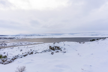 Eis über Thingvellir-Nationalpark in Island