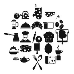 Make tea icons set. Simple set of 25 make tea vector icons for web isolated on white background