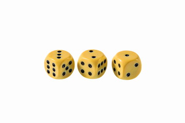 Close up view of dice isolated.Table games. Free time. Group games.