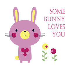 valentines card with bunny