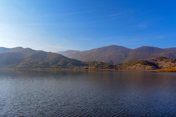 Lake Zazari with a background of the mountains