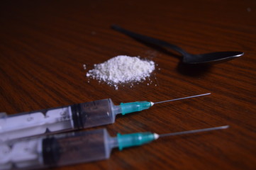 Syringe and drugs