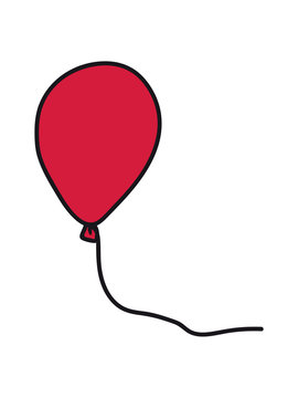 luftballon fliegen aufblasen spielen spielzeug luft comic cartoon clipart  himmel schnur Stock Illustration | Adobe Stock