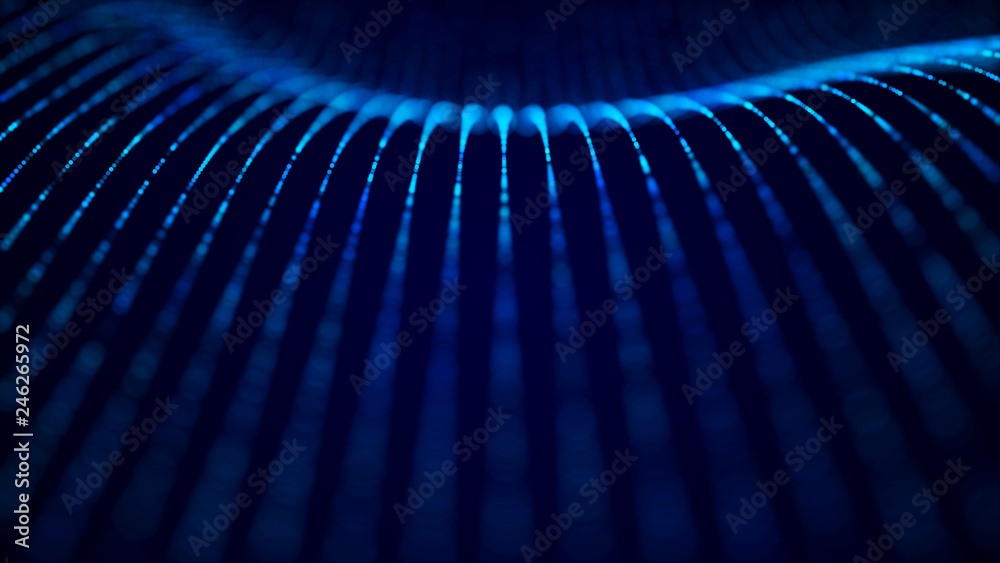 Fototapete Abstract tech background. Abstract space background. Digital technology background. Computer code. 3d rendering.