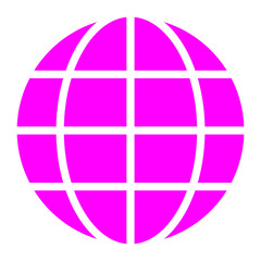 Globe symbol icon - purple simple, isolated - vector