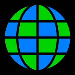 Globe symbol icon - Earth simple, isolated - vector