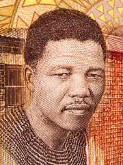 Young Nelson Mandela on South Africa 20 rand note. President of South Africa, Nobel Peace Prize...