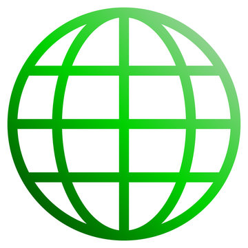 recommend clip art: Globe symbol icon - green gradient, isolated - vector