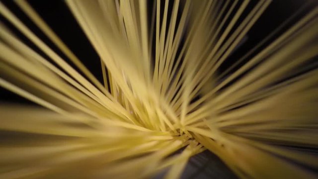top view of close up abstract spaghetti dot and line in slow motion