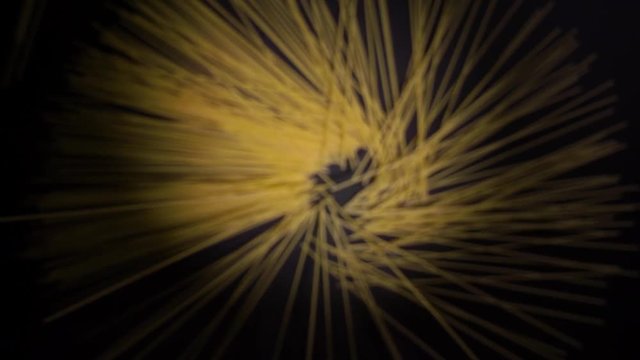 top view of close up abstract spaghetti dot and line in slow motion