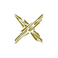 Golden X Spark logo design