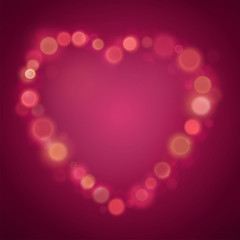 Heart Made from glow spots, Valentines day, bokeh effect