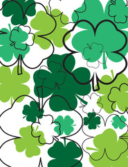 Clovers and Outlines Abstract Background