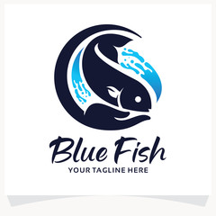 Blue Fish Logo Design Template Inspiration