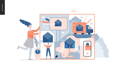 Technology 3 -Marketing and Promotion modern flat vector concept digital illustration marketing metaphor, company brand promotion. Business workflow management Creative landing web page design