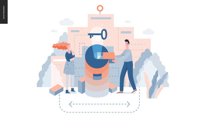 Technology 3 - Solution - modern flat vector concept digital illustration Problem Solution metaphor, abstract. Business workflow management. Creative landing web page design template
