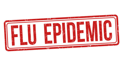 Flu epidemic sign or stamp