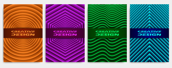 Covers modern abstract design templates set. Geometric compositions for flyer, banner, brochure and poster.