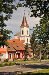 Fototapeta na wymiar BISTRITA - reformed church 2013