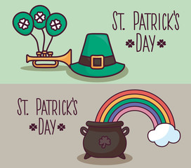 set cards of st patrick day