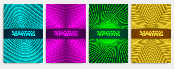 Covers modern abstract design templates set. Geometric compositions for flyer, banner, brochure and poster.