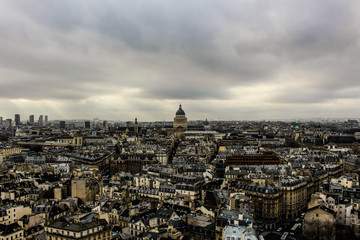 aerial view of paris from eiffel tower