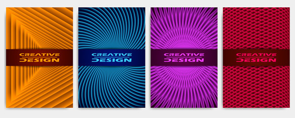 Covers modern abstract design templates set. Geometric compositions for flyer, banner, brochure and poster.