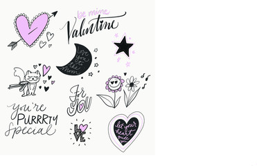 Cute Valentine Graphics - Love - Cat - Hearts  © Lyndsay