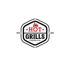 Hot Grill logo vintage 