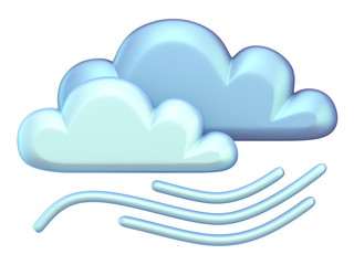 Weather icon CLOUDS and WIND 3D