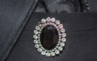 Groom day, tie with jewel, brooch