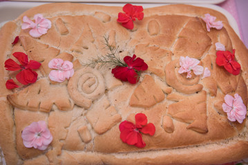 traditional bread at the wedding in Romania