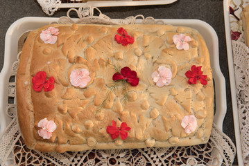 traditional bread at the wedding in Romania