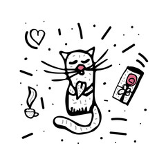 Happy Valentines Day card. Vector illustration.