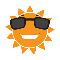 Isolated happy sun with sunglasses. Vector illustration design