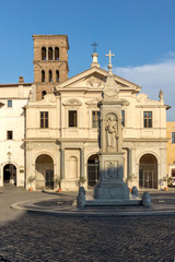 Fototapeta na wymiar Basilica of St. Bartholomew on the Island in city of Rome, Italy