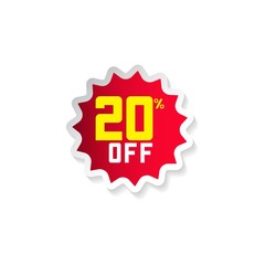 Discount 20% Off Vector Template Design Illustration