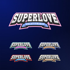 Sport emblem typography set. Super love logo for your t-shirt. Logotype collection