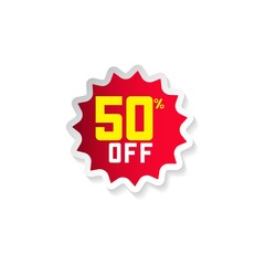 Discount 50% Off Vector Template Design Illustration